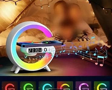 polis sekili: • SİFARİŞLƏ GƏTİRİLİR 🛍️ • RGB LED masa lampası + rəqəmsal saat + — 4