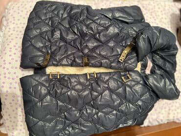 детские нарядные комплекты: Uşaq geyimləri dəsti - Qış üçün qalın kombinezon: boz–ağ zolaqlı, tam — 1