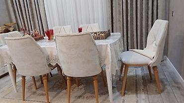 salon stulu: Qonaq otağı üçün, Yeni, Açılan, Dördbucaq masa, 6 stul — 4