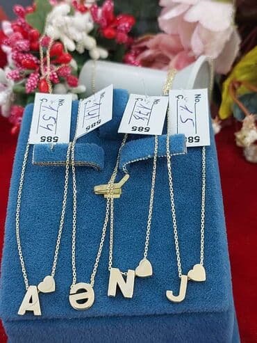 золотые комплекты с бриллиантами в баку: Колье, Желтое золото, 585 проба — 1