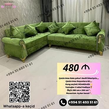 Ev üçün mebel: Yeni, Künc divan, Bazalı, Açılan — 1