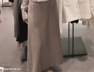 Шубы: Məhsul: Zərif satenli ətək - Model: A-kəsim, maksi uzunluq - Rəng — 3