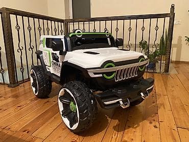 Oyuncaqlar: Uşaq elektrikli maşın – off-road Jeep üslubunda - Korpus: ağ-qara — 1