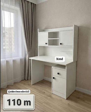kamot modelleri: Ağ rəngli yazı/kompüter masası – üst şkaflı model - Geniş iş səthi — 1