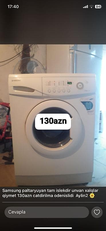 Paltaryuyan maşın Samsung, 5 kq, Avtomat, Qurutmasız, Kredit yoxdur