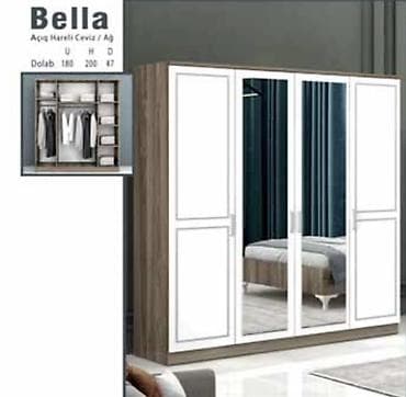 Yeni, Açılan, 4 qapılı Düz dolab, Qarderob, paltar dolabı