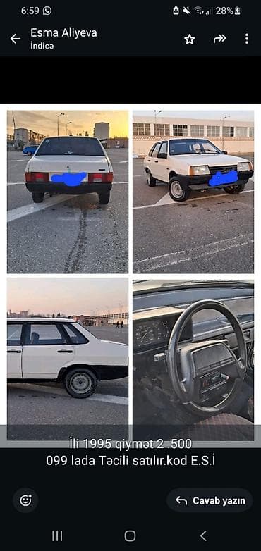 vaz 2106 mator: Model: Lada Samara (sedan), ağ rəng İl: 1995 Mühərrik: benzin Ötürücü — 1