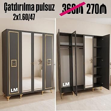 Dörd qapılı dolablar təmiz laminatla 📌 Qiymət : 270₼ Ölçü : 2 x 1.60 lalafo.az -da Dörd qapılı dolablar təmiz laminatla 📌 Qiymət : 270₼ Ölçü : 2 x 1.60