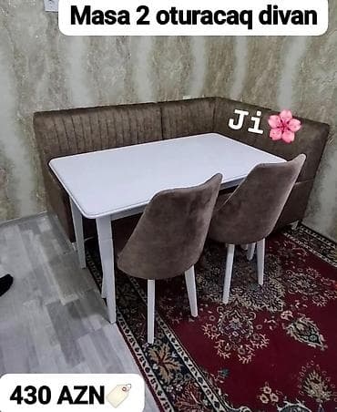 Mətbəx üçün, Yeni, Açılmayan, Künc masa, 2 stul