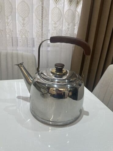 Ev üçün dekor: İşlənmiş, rəng - Gümüşü, Çaydan, Paslanmayan polad — 1