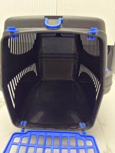 аксессуары для больших собак: Heyvan daşıma konteyneri - Rəng: qara-göy - Material: möhkəm plastik — 2