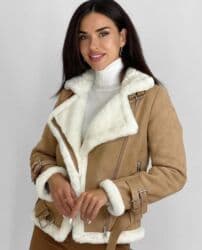 cins pencekler instagram: Qadın geyim kolleksiyası - Bej rəngli klassik köynək: Düz kəsim — 4