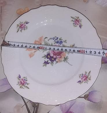 ev gülleri ve adları: Boşqablar, 1 əd, rəng - Ağ, Farfor — 1