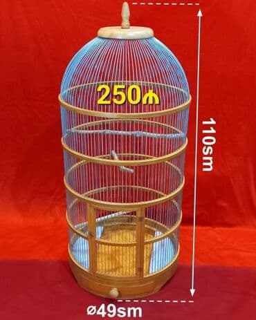 quş qəfəsi qiymətləri: Qefes Taxta qefes yenidi Qiymeti - 250 azn Ölculeri Diametri - 49sm — 1