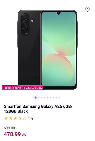 Samsung Galaxy A26, 128 GB, rəng - Qara, Hissə-hissə ödəniş — 3