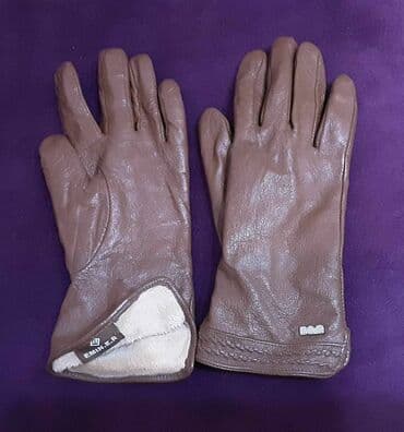 женские атласные длинные перчатки: Ideal veziyyetde deri elcek,XXL olcude,original maldir,2 -3 defe — 1