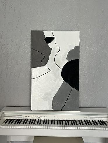 step deke: Abstrakt rəsm əsəri – akril boya ilə kətan üzərində Qeyd: Şəkillərdə — 3