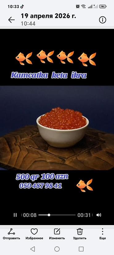 balta: Kamçatka keta ikrası – təbii qırmızı ikra - Növ: Keta (chum salmon) — 2