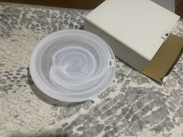 tort bezeyi: Tort və şiriniyyat qabı, rəng - Ağ, Şüşə, Türkiyə — 1