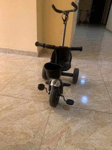 Uşaq üçtəkərli velosipedi - Rəng: qara/metallik boz - 3 təkərli