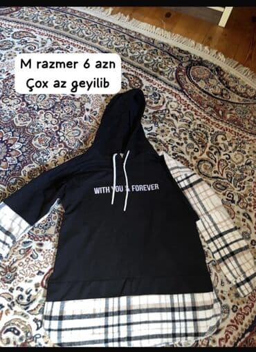 1 грамм золота цена 585 в баку: M razmer kapüşonlu blouse/svitşört. - Ön hissədə yazı: “WITH YOU — 1