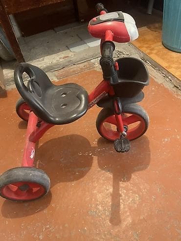 Детские велосипеды: Uşaq üçtəkərli velosipedi - Rəng: qırmızı-qara - Ön pedallı — 3