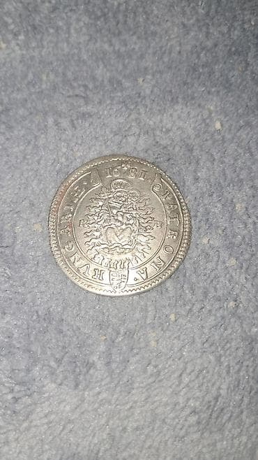 gumuş pullar: Antik sikkə – Leopold I dövrü, 1681 Təsvir: - Gümüş sikkə, üz — 2