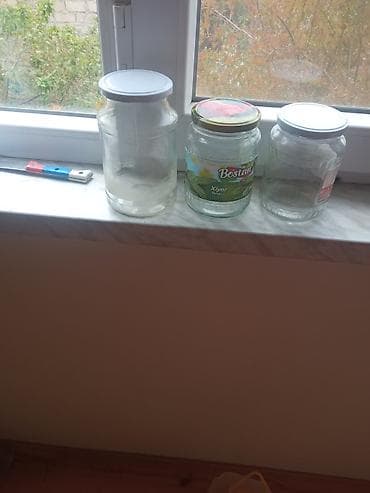 Şüşə bankalar dəsti - Miqdar: 3 ədəd - Material: şəffaf şüşə -