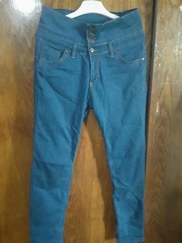 klassik geyim: Qadın cins şalvar – Campüs Jeans - Rəng: tünd mavi (indigo ton) - — 1