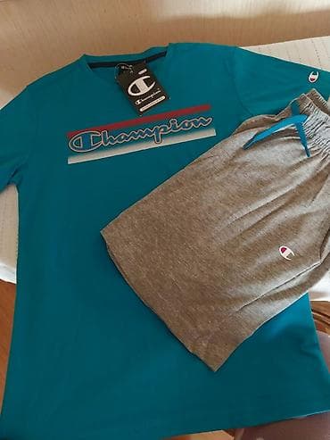 sport dest: Champion kişi ev geyimi dəsti. ДЕТСКИЙ МАЗАКЕЯ - Tərkib: qısaqol mavi — 1
