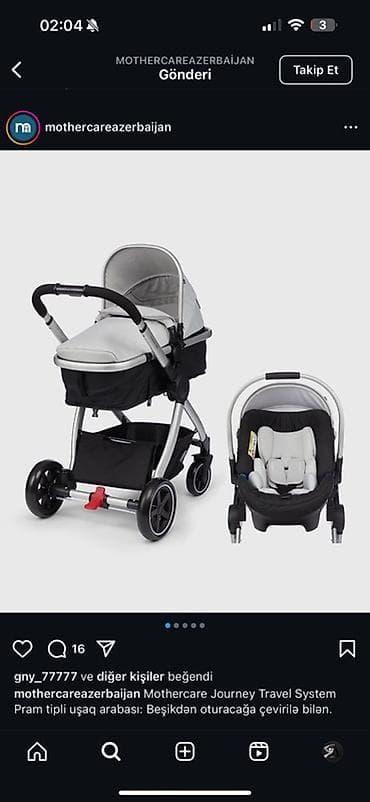 3-ü 1-də araba, Mothercare, Yaş: <1 ay