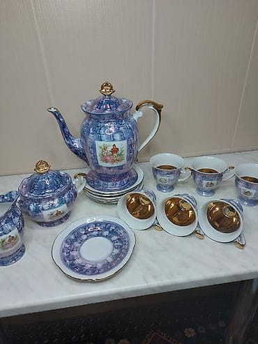 çay servis: Çay dəsti, rəng - Bənövşəyi, Farfor, 6 nəfərlik — 3