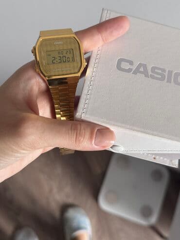 elektron saat oyrənmək: İşlənmiş, Qol saatı, Casio, rəng - Qızılı — 2