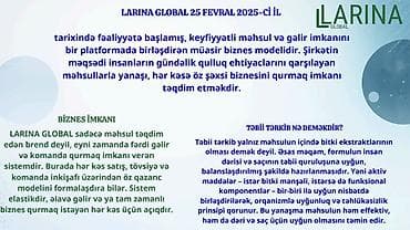 xaricde iş: Larina Global – onlayn qazanc platforması Xüsusi təklif: Bu gün — 5