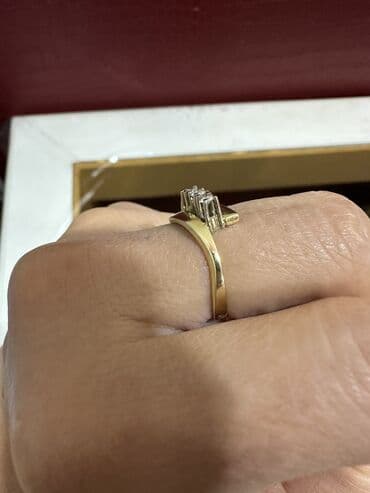 brilyant qaşlı üzük metni: Nişan, Üzük, Sarı qızıl, 750 Əyar, Brilyant — 3