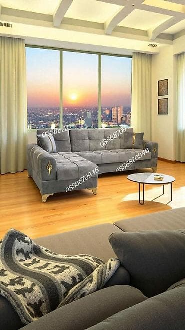 divanl: Künc divan, Qonaq otağı üçün, Parça, Bazalı, Açılan — 1