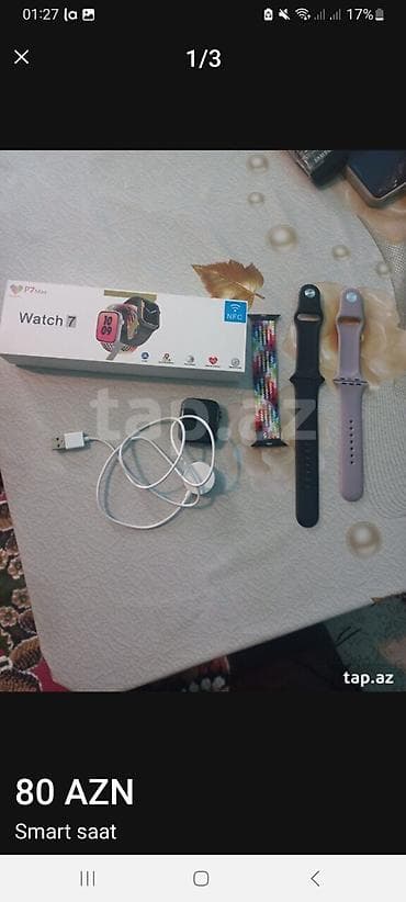 İşlənmiş, Smart saat, Smart, Sensor ekran, rəng - Qara