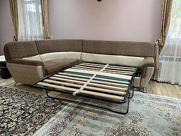 retro mebel: Угловой диван, Б/у, Раскладной, Ткань — 2