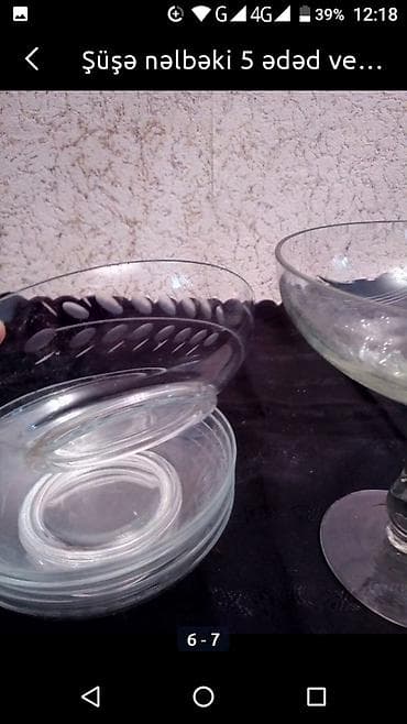 termos qab: Sovetin şüşə nəlbəki 5 ədəd ve bir ədəd konfet veya mürəbbə qabı — 1