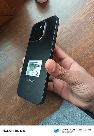 lg wing telefon: Honor 400 Lite, 128 GB, rəng - Qara, Barmaq izi — 4