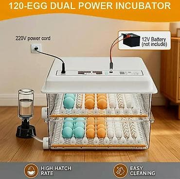 120 yumurtalı, ikiqat enerji mənbəli inkubator - 5 çıxartma rejimi: 4 — 4