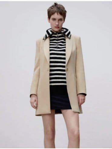 Мужская одежда: Пальто, Zara, M, цвет - Бежевый — 3