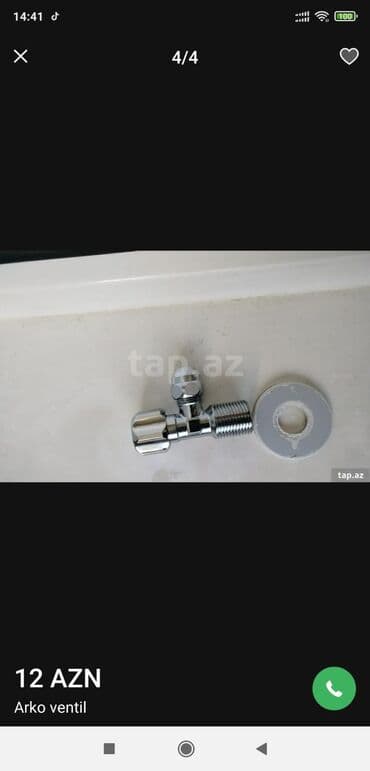 Ворота и комплектующие: Arko ventil – künc kranı - Material: xrom örtüklü pirinç gövdə - Tip — 2