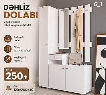 dəhliz dolab: Dəhliz dolabı – zövqlü dizayn, rahat və geniş istifadə üçün ideal — 1