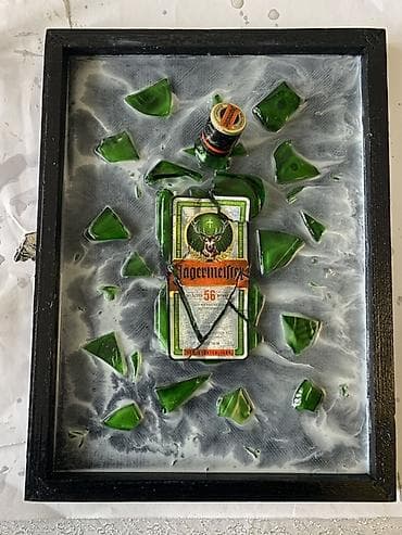 ваза под фрукты: Dekorativ divar əsəri – “Jägermeister Bottle Art” - Materiallar — 3