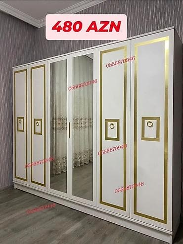 şifanerler: Yeni, 3 qapılı, Güzgülü, Ağ, Digər material, Açılan, Düz dolab — 10