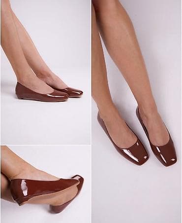 женские бордовые туфли: Балетки, Размер: 37.5, цвет - Коричневый, Новый — 1