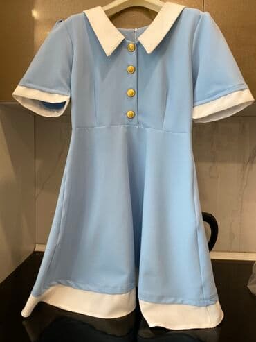 usaq ucun don: Mavi-ağ qısaqollu platiya - Rəng: açıq mavi, ağ detallarla - Dizayn — 1