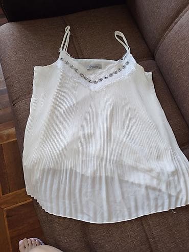 Ağ rəngli qadın topu – “WHITE” brendi. - Model: nazik qoşa askılı