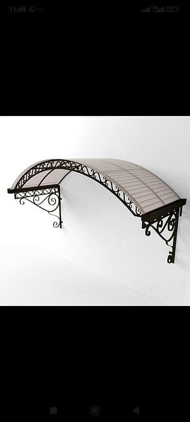 qapı ev: Dəmir-betonasman oğra qapı üstü vizor/şəbəkəli pənah – dekorativ metal — 2